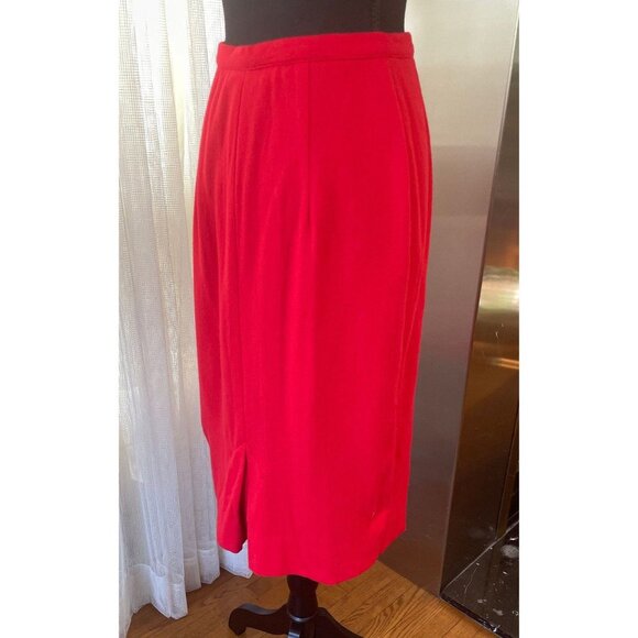 Vintage 50s skirt, 100% wool red pencil skirt, Koret of California, XSmall - Picture 5 of 7